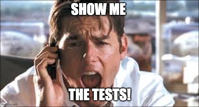 Show me the tests